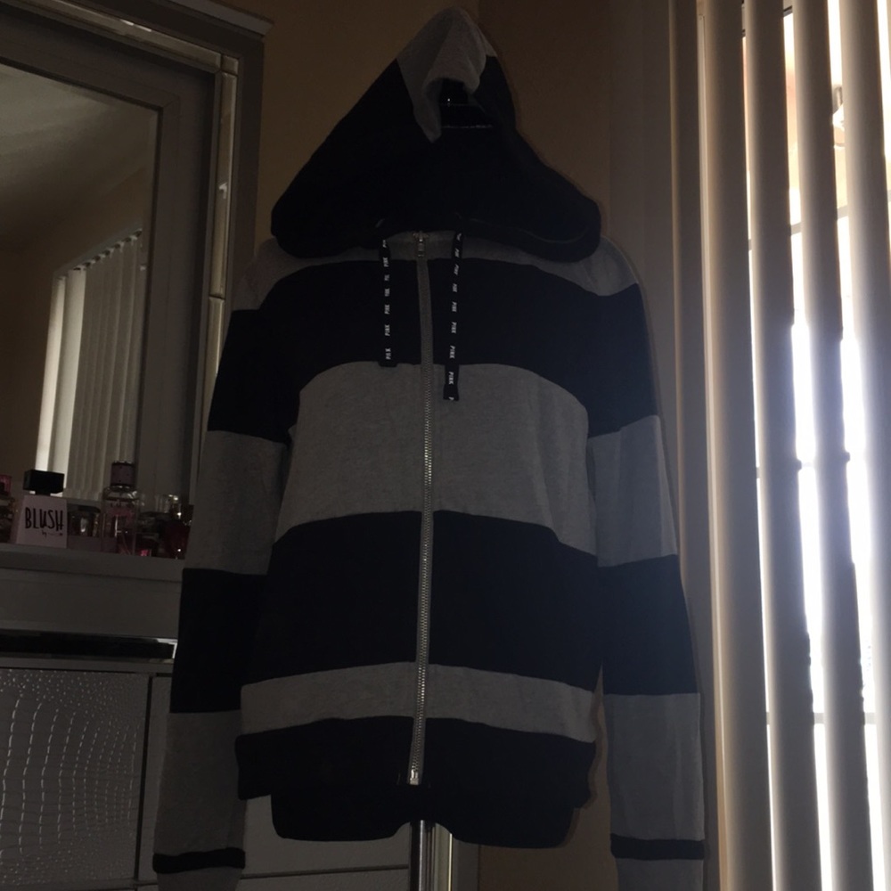 Grey black PINK hoodie - Picture 1 of 5